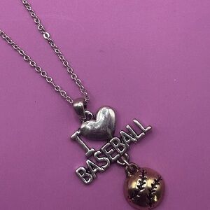 DaVinci Silver and Gold Baseball Necklace